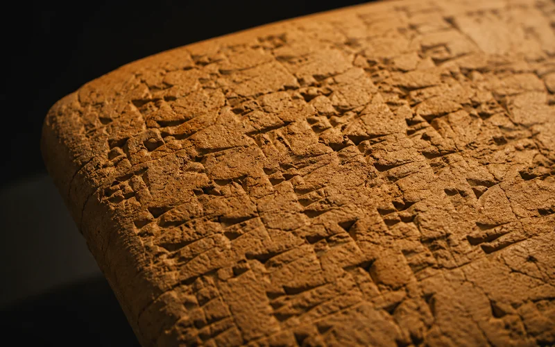 Cuneiform impressions on clay tablet — illustrative